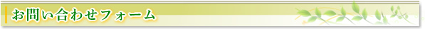お問い合わせフォーム